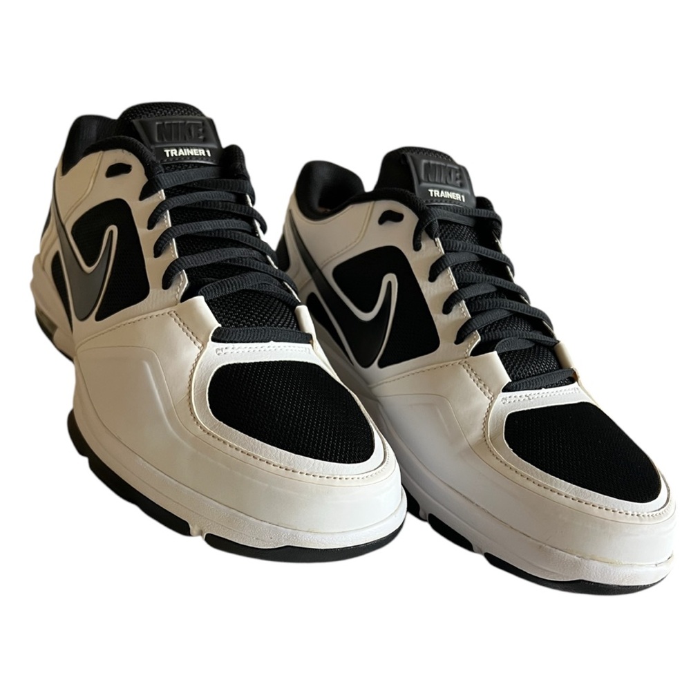 NIKE - BLACK WHITE TRAINER 1.3 MID SNEAKERS - Picture 4 of 12